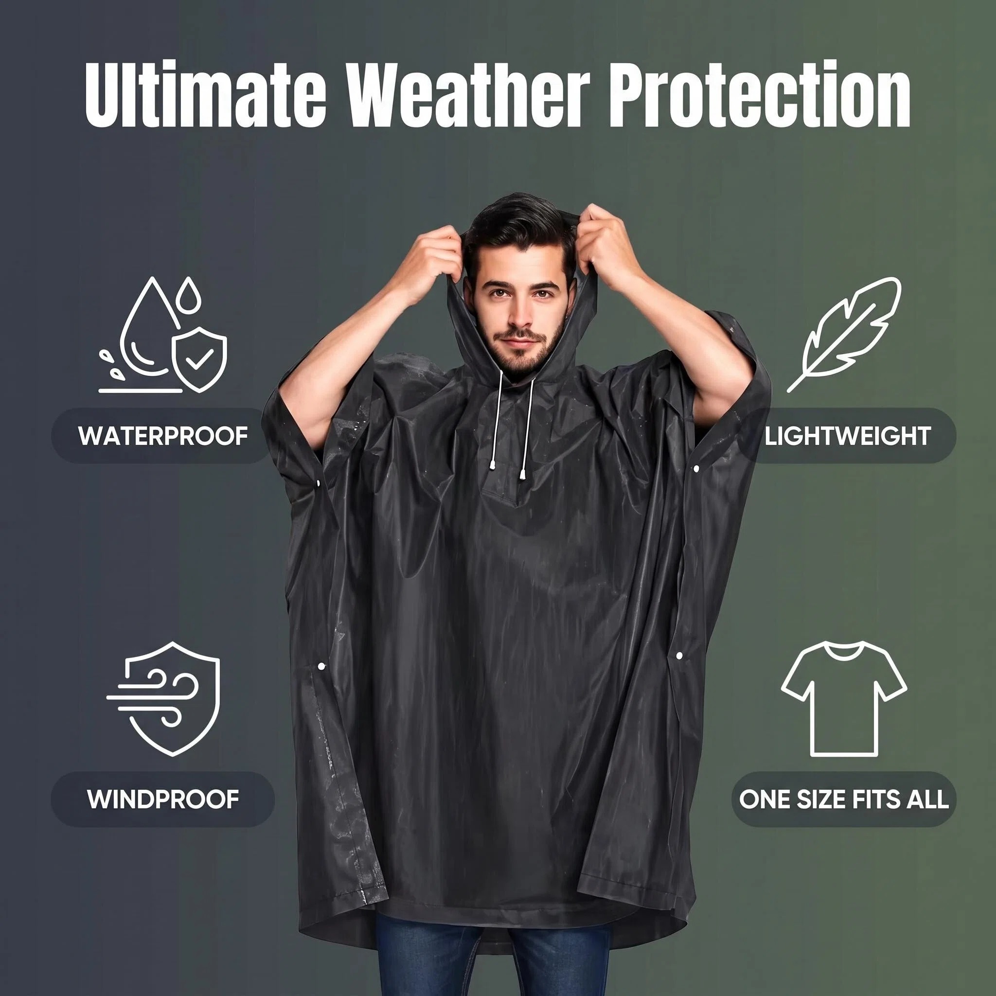 Capa de Chuva Tática 3 em 1 pa - Emergency Poncho Rain avaliação e preço